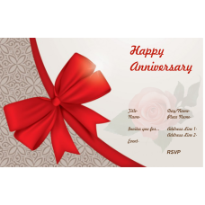 Red Ribbon Anniversary Card